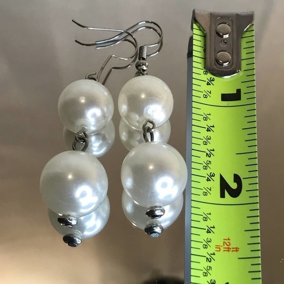 Gold-Tone Crystal & Imitation Pearl Drop Earrings - Picture 2 of 2